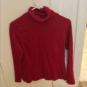 Coldwater Creek Scarlet Cotton Top red turtleneck S